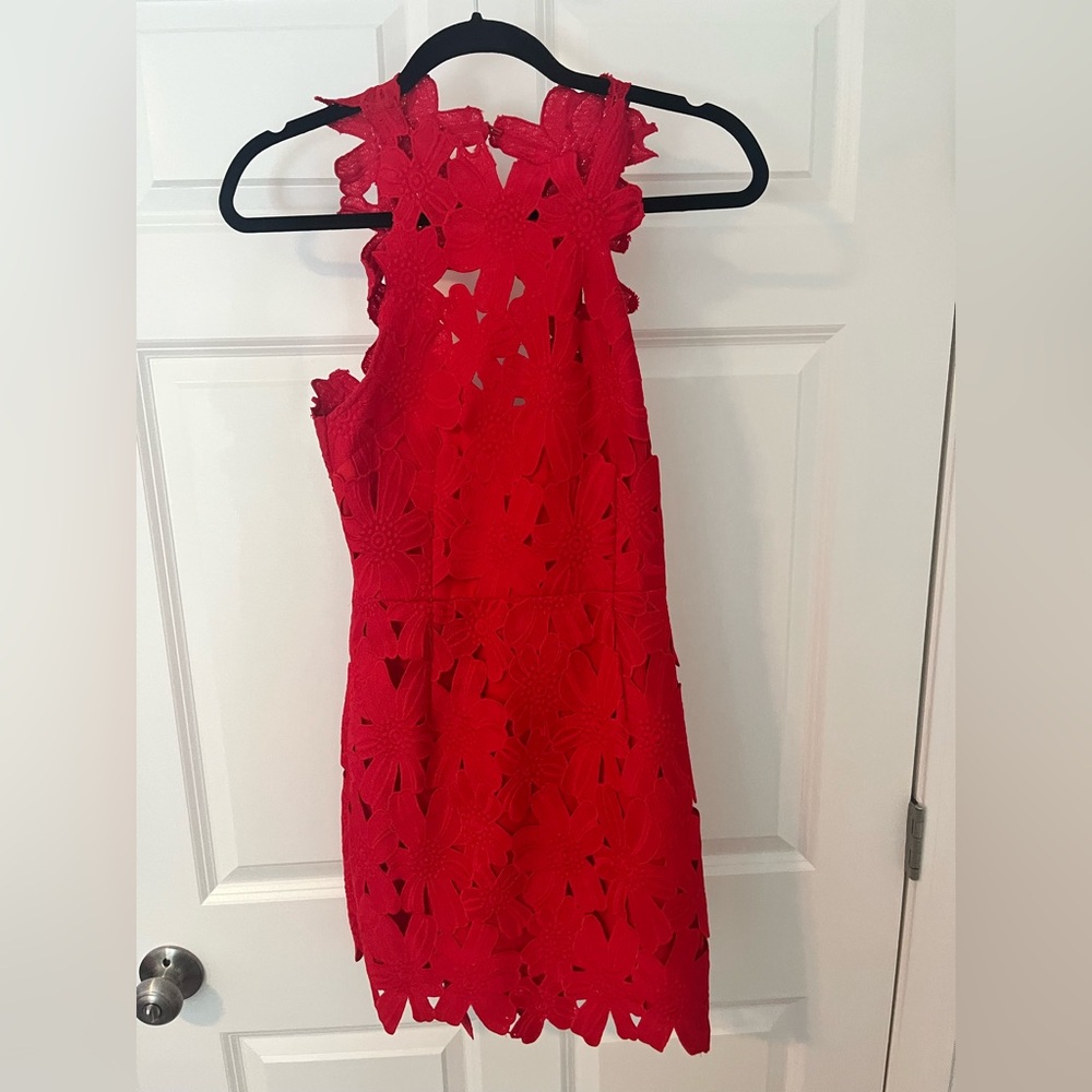 Free people x Saylor Jessa cut floral red mini dress size S